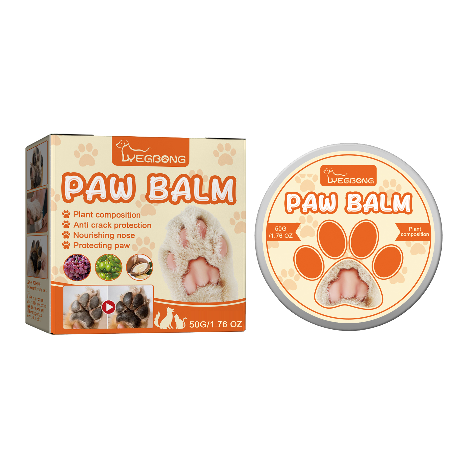 Dog Paw Balm – Moisturizing Paw Pad Protector for Dry & Cracked Paws