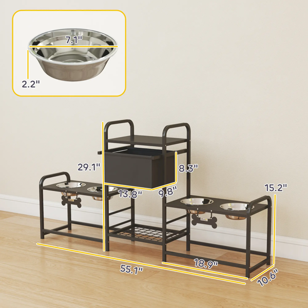 Dog Food Storage Container – Feeder Bin with Bowl for Dogs