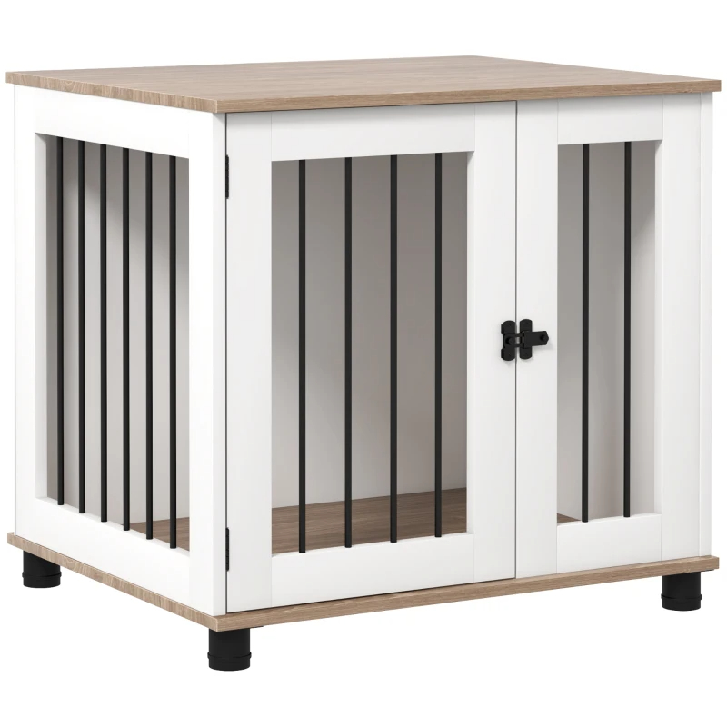 Durable Dog Kennel Furniture – Indoor End Table with Lockable Door for Dogs