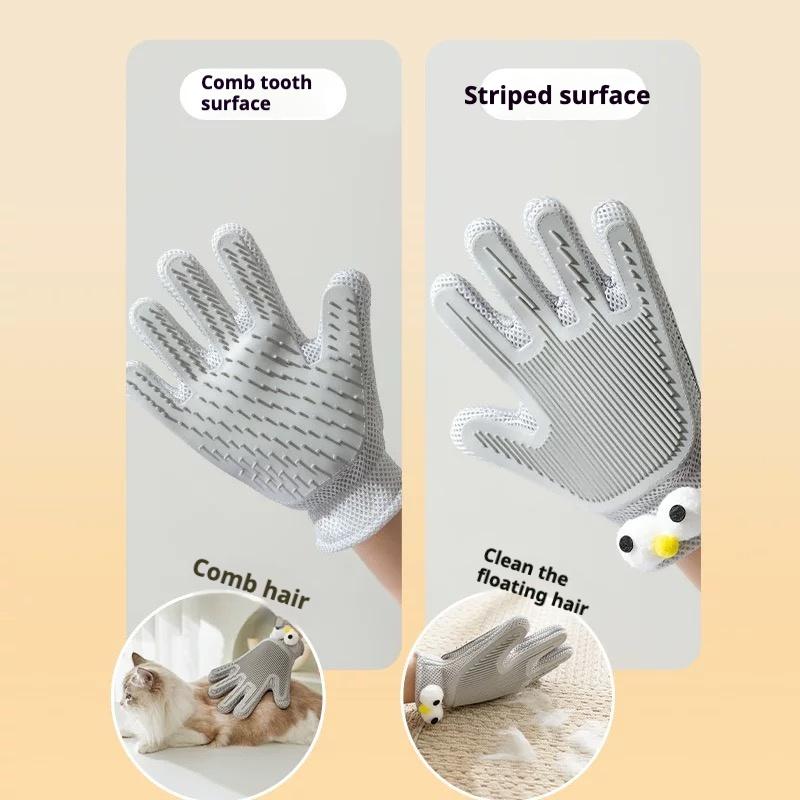 GetPawsy 2-in-1 Pet Grooming Gloves - Hair Removal and Massage Tool for Cats and Dogs