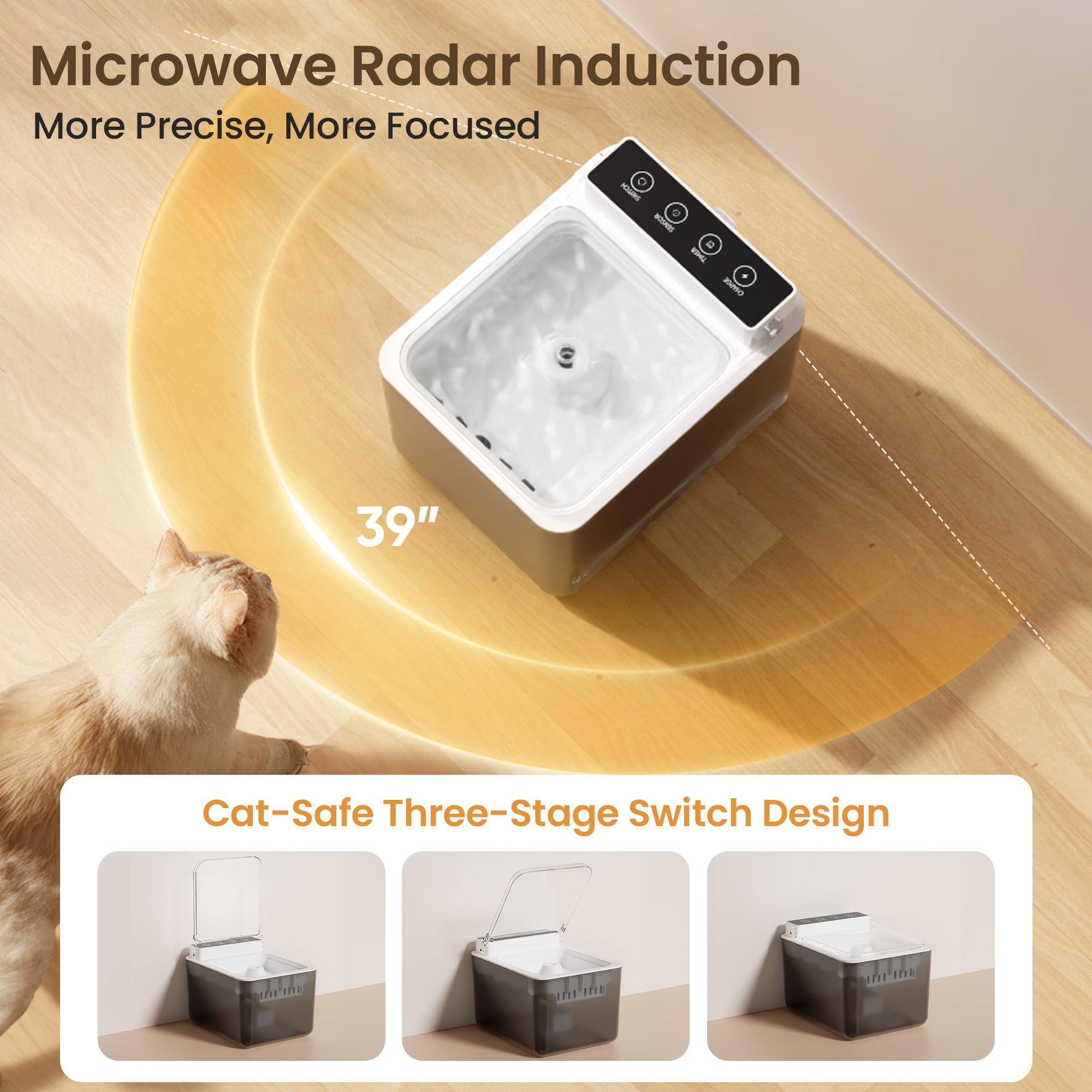 GetPawsy Automatic Pet Water Fountain - Wired Sensing Dispenser for Cats and Dogs
