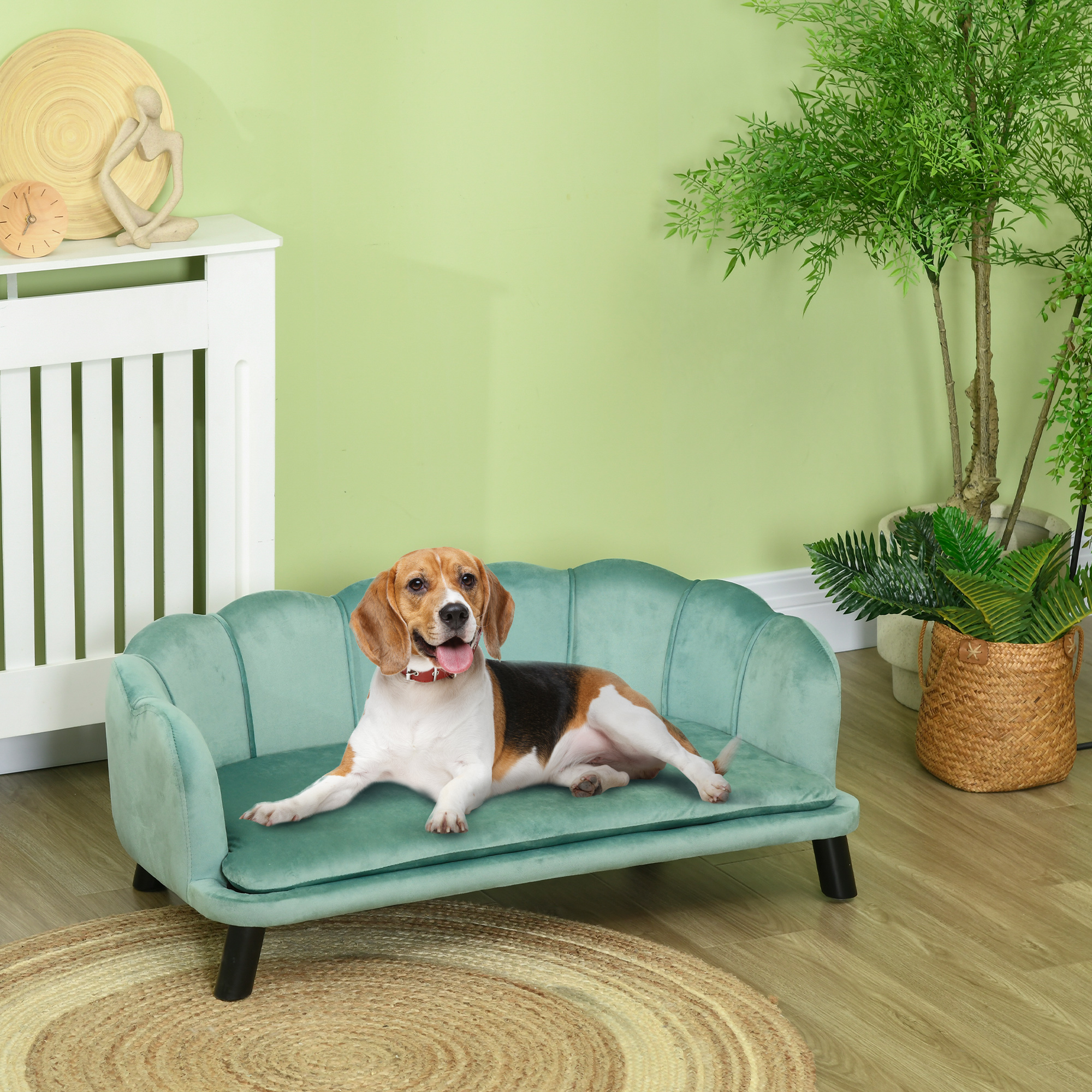 Elevated Dog Bed – Solid Wood Leg Sofa Pet Cushion for Large Dogs
